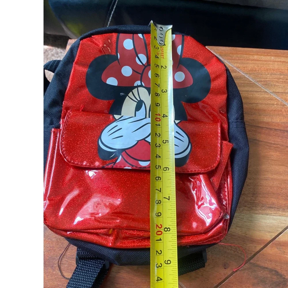 Disney Minnie Mouse Backpack Toddler Kids‎ School Bag Red Glitter